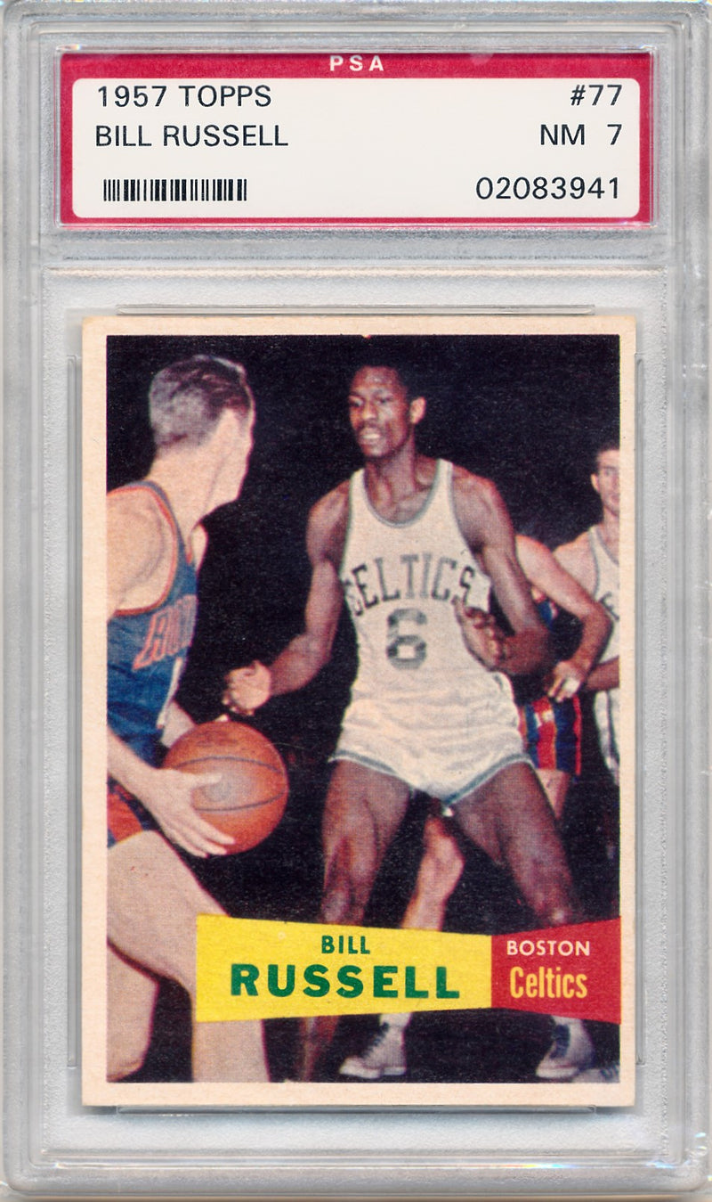 Topps Bowman  1957   #77 Bill Russel  / PSA Grade 7 / BGS Grade None