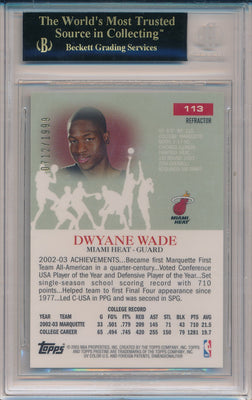 Topps 2003-2004 Pristine Refractors #113 Dwyane Wade 712/1999 / BGS Grade 10