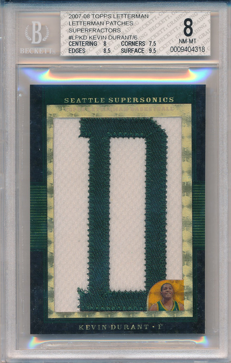 Topps  2007-2008 Letterman SuperFractors #LP-KD Kevin Durant 1/1 / BGS Grade 8