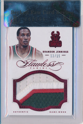 Panini 2012-2013 Flawless Ruby Jumbo Patches #33 Brandon Jennings 12/15 / BGS Grade 8.5