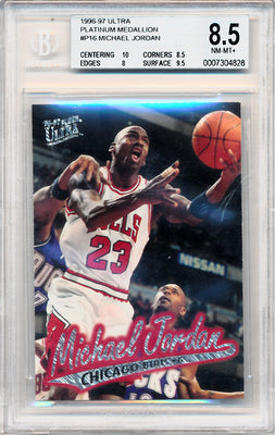 Fleer 1996-1997 Ultra Platinum Medallion #P16 Michael Jordan  / BGS Grade 8.5