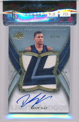 Upper Deck 2009-2010 Exquisite Collection Limited Logos #LRG Rudy Gay 2/14 / Auto Grade 10