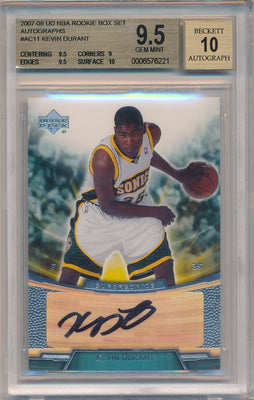 Upper Deck  2007-2008 UD NBA Rookie Box Set Autographs #ACII Kevin Durant  / BGS Grade 9.5 / Auto Grade 10