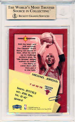 Fleer 1997-98 Basketball Thrill Seekers #7/10TS Michael Jordan none / BGS Grade 9.5