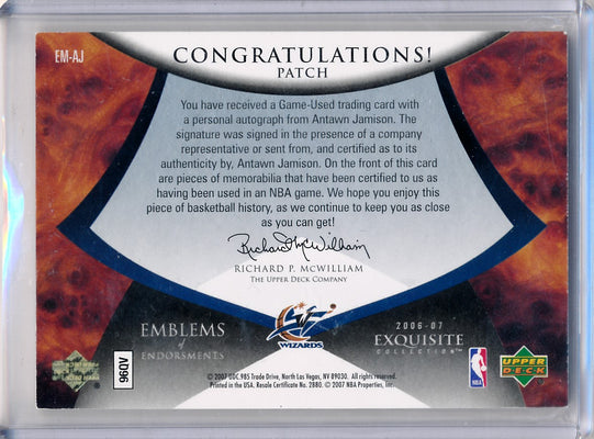 Upper Deck 2006-2007 Exquisite Collection Emblems Of Endorsement #EMAJ Antawn Jamison 9/15