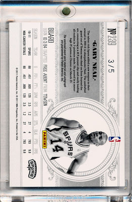 Panini 2010-2011 National Treasures  Century Platinum #239 Gary Neal 3/5