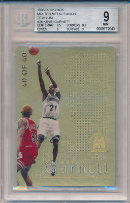 SkyBox 1998-1999 Molten Metal Fusion Titanium #36F Kevin Garnett 40/40 / BGS Grade 9