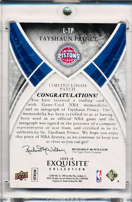 Upper Deck 2009-2010 Exquisite Collection Limited Logos #LTP Tayshaun Prince 14/14