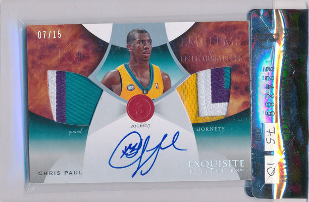 Upper Deck 2006-2007 Exquisite Collection Emblems Of Endorsement #EMCP Chris Paul 7/15 / Auto Grade 10