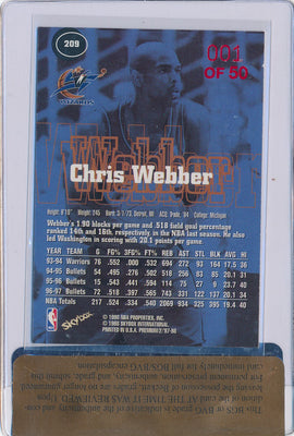 SkyBox 1997-1998 Premium Star Rubies #209 Chris Webber 1/50 / BGS Grade 8