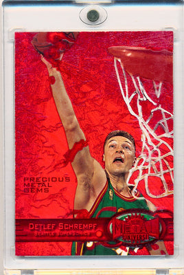 Skybox 1997-1998 Metal Universe Championship Precious Metal Gems Red #65 Detlef Schrempf 18/100