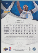 Upper Deck 2007-2008 Exquisite Collection Base #14 Carmelo Anthony 187/225