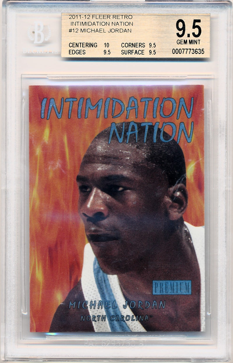 Fleer 2011-2012 Retro Intimidation Nation #12 Michael Jordan 12/35 / BGS Grade 9.5