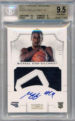 Panini 2012-2013 National Treasures  Gold #152 Michael Kidd- Gilchrist 2/5 / BGS Grade 9.5 / Auto Grade 10