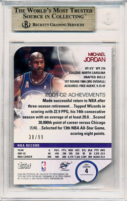 Topps 2002-2003 Pristine Gold Refractors #4 Michael Jordan 38/99 / BGS Grade 9.5