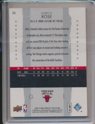 Upper Deck 2009-2010 Exquisite Collection Base #26 Derrick Rose 4/199