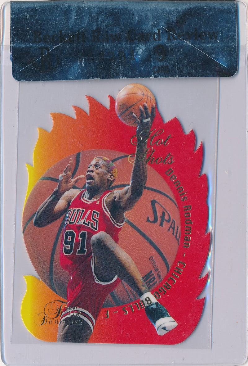 Fleer 1996-1997 Flair Showcase Hot Shots #7 Dennis Rodman  / BGS Grade 9