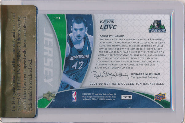Upper Deck 2008-09 Ultimate Collection Ultimate Rookies Jersey Auto #121 Kevin Love 10/60 / BGS Grade 8 / Auto Grade 10