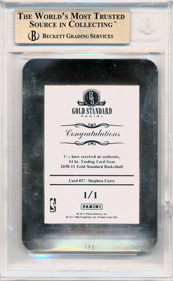 Panini 2010-2011 Gold Standard Solid Gold #27 Stephen Curry 1/1