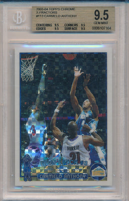 Topps 2003-2003 Chrome X-Fractors #113 Carmelo Anthony 181/220 / BGS Grade 9.5