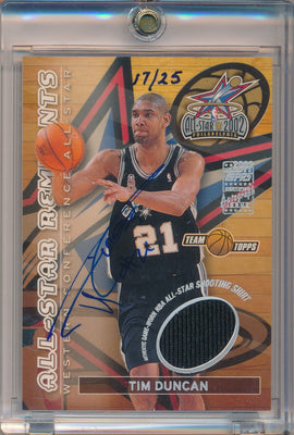 Topps 2001-2002 Team Topps All Star Remnents #TRA-TD Tim Duncan 17/25