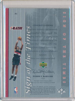 Upper Deck 1999-2000 SP Authentic Sign Of The Times #BG Brian Grant