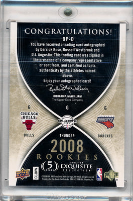 Upper Deck 2007-2008 Exquisite Collection Draft Picks Reservation #DPD Derrick Rose / Russell Westbrook / D.J. Augustin 20/99