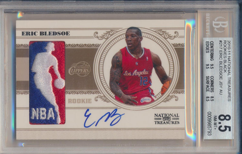 Panini 2010-2011 National Treasures NBA Logoman RC Auto #217 Eric Bledsoe 1/1 / BGS Grade 8.5 / Auto Grade 10