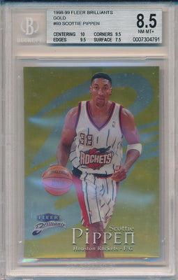 Fleer 1998-1999 Fleer Brilliants Gold   #60G Scottie Pippen 30/99 / BGS Grade 8.5