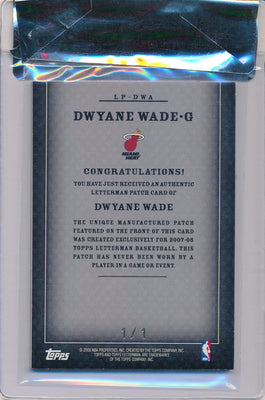 Topps 2008-2009 Letterman Authentic  Patch Card #LP-DWA Dwyane Wade 1/1 / BGS Grade 8.5