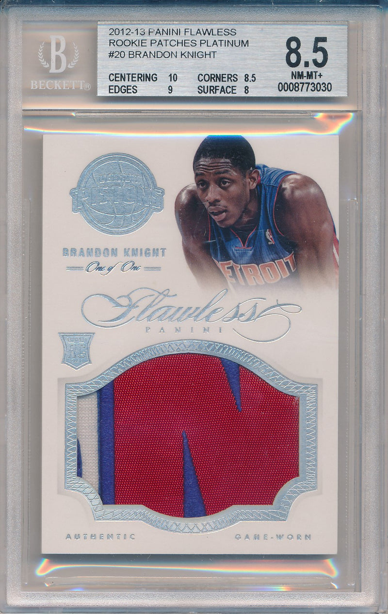 Panini 2012-2013 Flawless Platinum Jumbo Patches #20 Brandon Knight 1/1 / BGS Grade 8.5