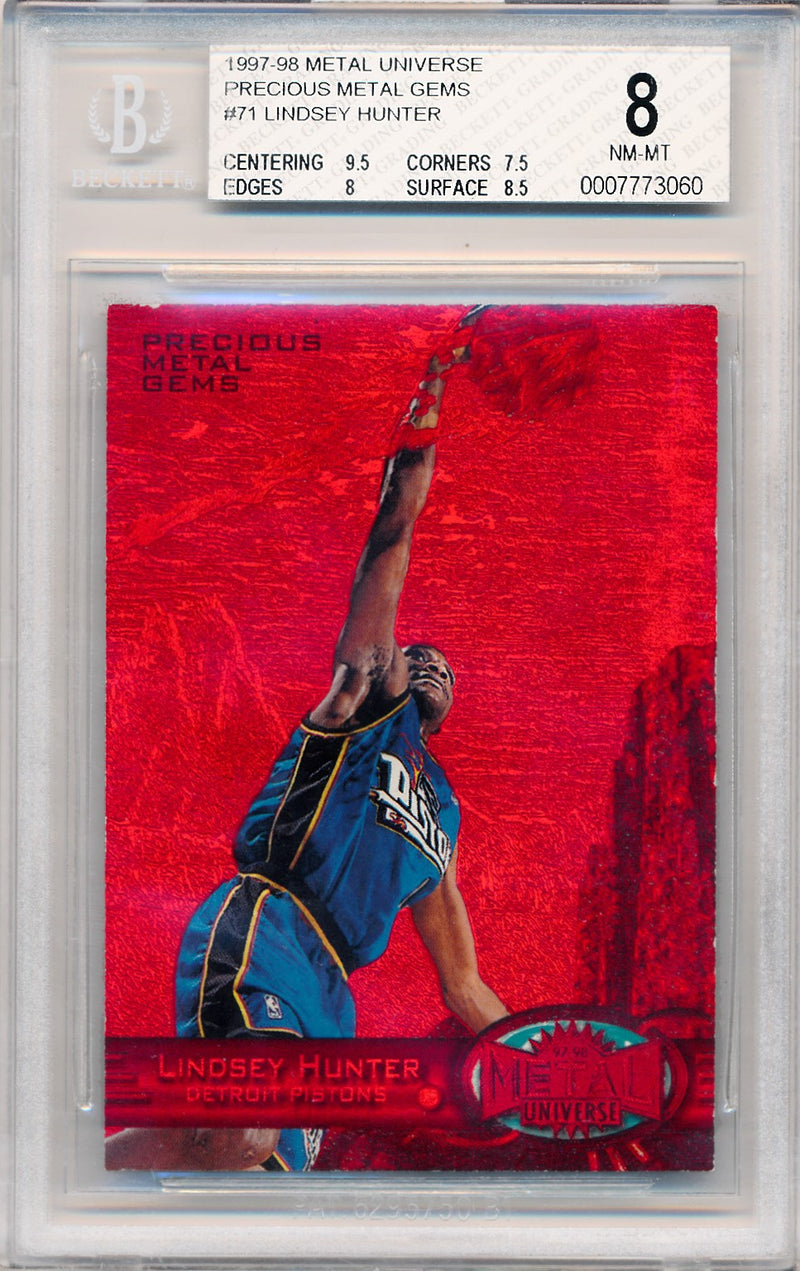 Skybox 1997-1998 Metal Universe Precious Metal Gems #71 Lindsey Hunter 20/100 / BGS Grade 8