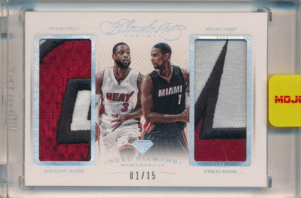 Panini 2014-2015 Flawless Ruby Dual Diamond Patches  #DD-MH Dwyane Wade/ Chris Bosh 01/15