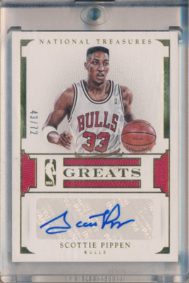 Panini 2015-2016 National Treasures NBA Greats #GR8-SP Scottie Pippen 43/72