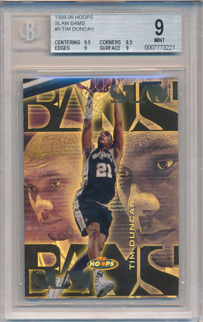 SkyBox 1998-1999 Hoops Slam Bams #5/10SB Tim Duncan 71/100 / BGS Grade 9