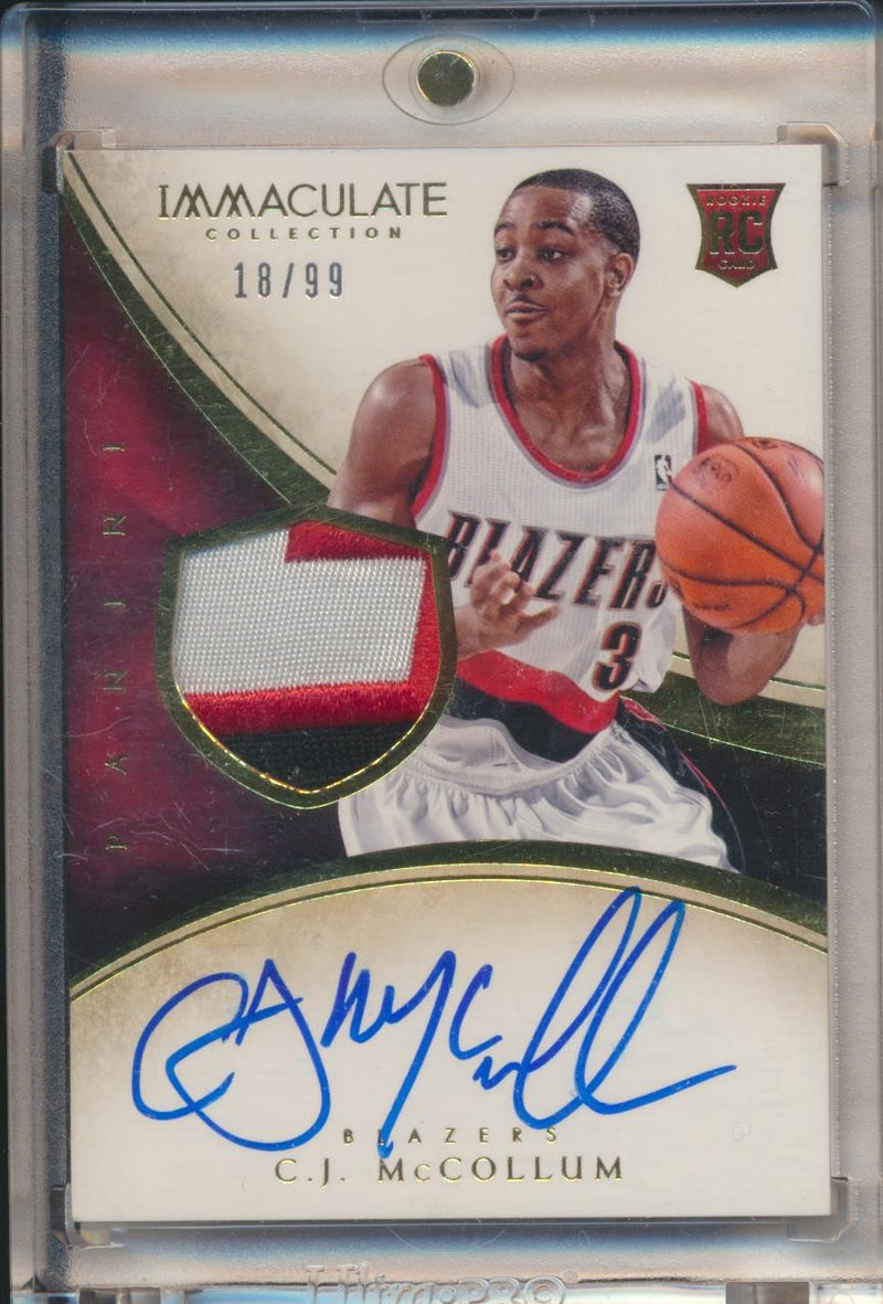 Panini 2013-2014 Immaculate RPA #129 C.J. McCollum 18/99