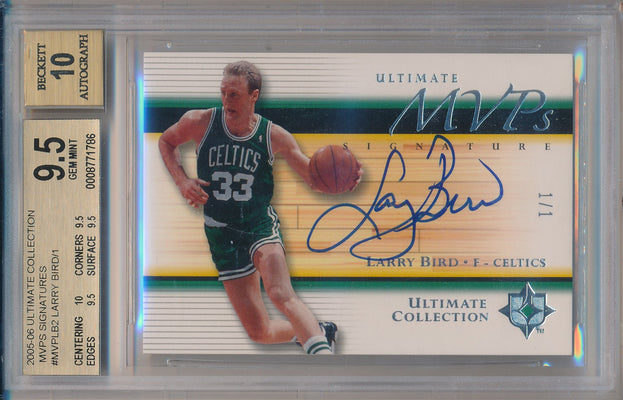 Upper Deck 2005-2006 Ultimate Collection MVPS Signatures #MVP-LB2 Larry Bird 1/1 / BGS Grade 9.5 / Auto Grade 10