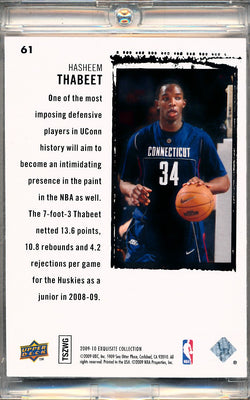 Upper Deck 2009-2010 Exquisite Collection Rookie Parallel #61 Hasheem Thabeet 30/34