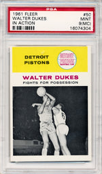 Fleer 1961 Detroit Pistons  #50 Walter Dukes  / PSA Grade 9