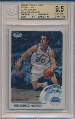 Topps 2002-2003 Chrome Refractors #124 Manu Ginobili  / BGS Grade 9.5