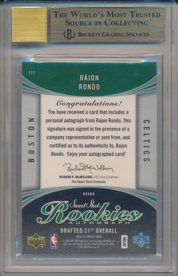 Upper Deck 2006-07 Sweet Shot Rookie Autograph #111 Rajon Rondo 753/799 / BGS Grade 9.5 / Auto Grade 10