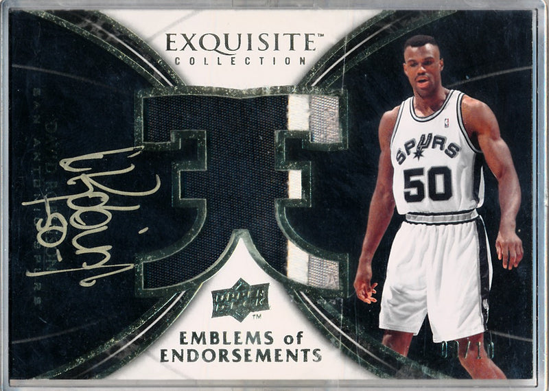 Upper Deck 2008-2009 Exquisite Collection Emblems Of Endorsement #EERO David Robinson 9/10