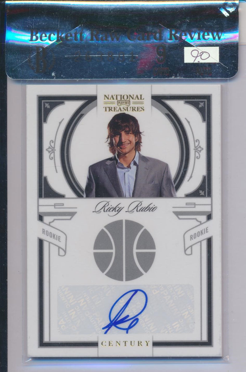 Panini  2009-2010 National Treasures Platinum RC Auto #200 Ricky Rubio 43/99 / BGS Grade 9 / Auto Grade 9