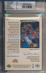 Upper Deck 2003-2004 Exquisite Collection Exquisite Rookie Patch Auto #76 Carmelo Anthony 52/99 / BGS Grade 9 / Auto Grade 10