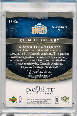 Upper Deck 2006-2007 Exquisite Collection Exquisite Enshrinements #EXCA Carmelo Anthony 13/25