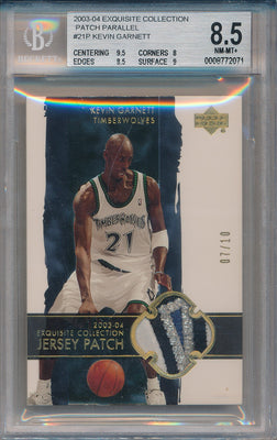 Upper Deck 2003-2004 Exquisite Collection Patch Parallel #21-P Kevin Garnett 7/10 / BGS Grade 8.5