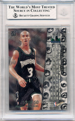 Skybox 1998-1999 Metal Universe Championship Precious Metal Gems #59 Stephon Marbury 12/50 / BGS Grade 8