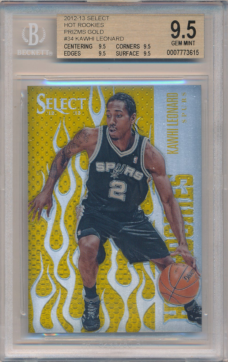 Panini 2012-2013 Select Hot Rookies Prizms Gold #34 Kawhi Leonard 4/10 / BGS Grade 9.5