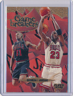 Fleer 1997-1998 Game Breakers Basketball # Dennis Rodman/Michael Jordan 1/12