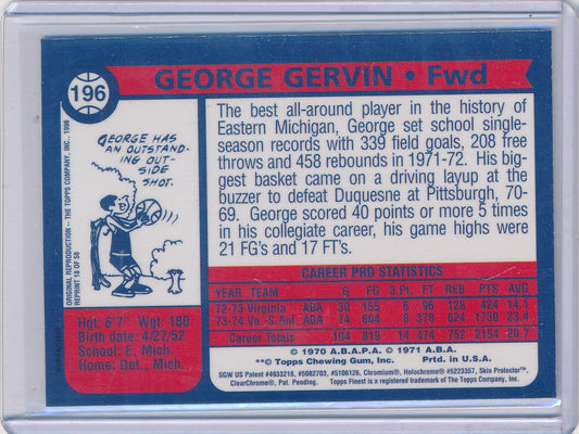 Topps 1996-1997 Finest Reprint Refractor #196 George Gervin